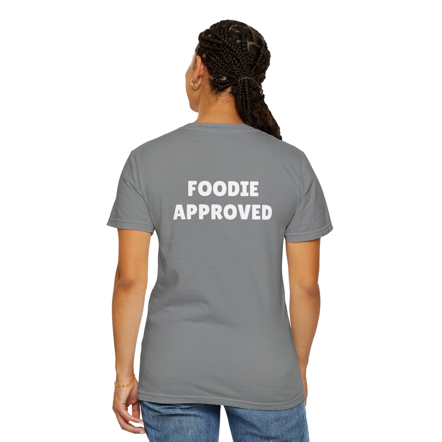 YOEATS Foodie Approved T-shirt (front + back design)